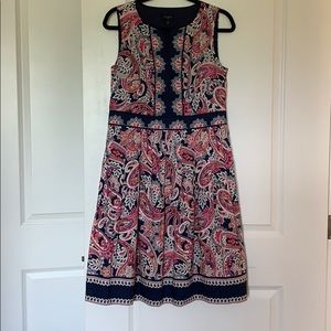 Pink and navy pretty paisley dress